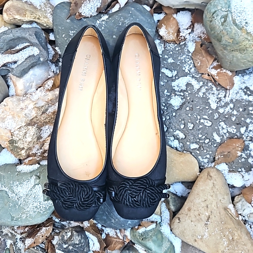 Gianni Bini fabric and leather ballet flat